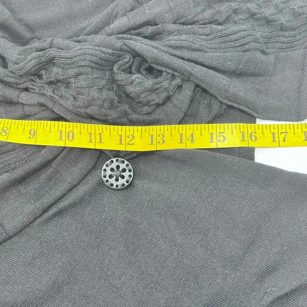 Stella Carakasi‎ Cardigan Tie Front Drape Knit Black Women's Small Elegant - Picture 7 of 7